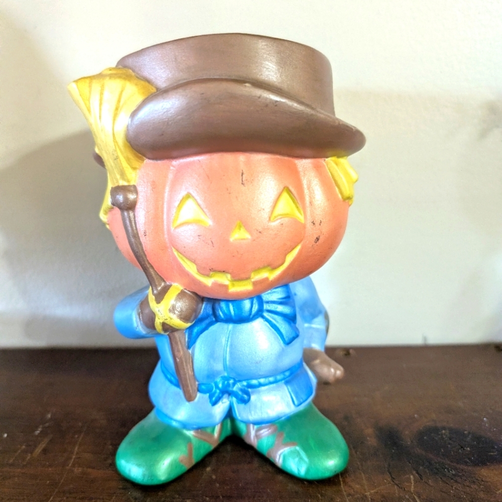 Vintage Handmade Ceramic Pottery Halloween Pumpkin Figure Decoration Decor MCM